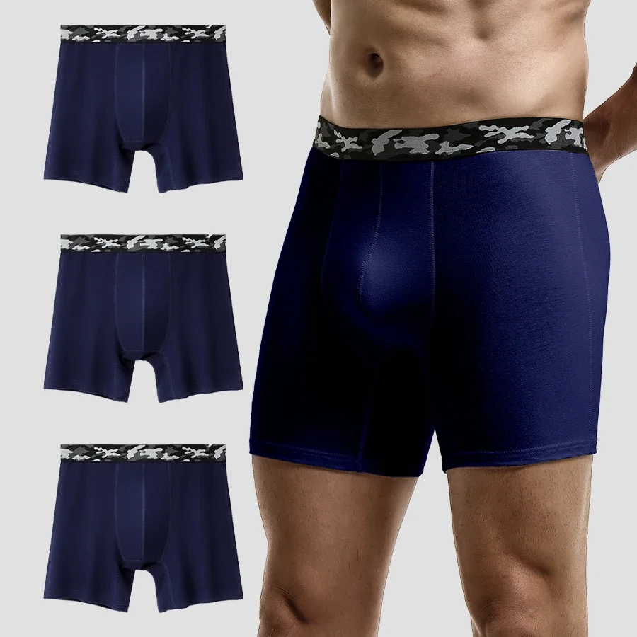 

3pc Men's sports underwear, four-cornered trousers, pure cotton high-elasticity training quick-drying briefs