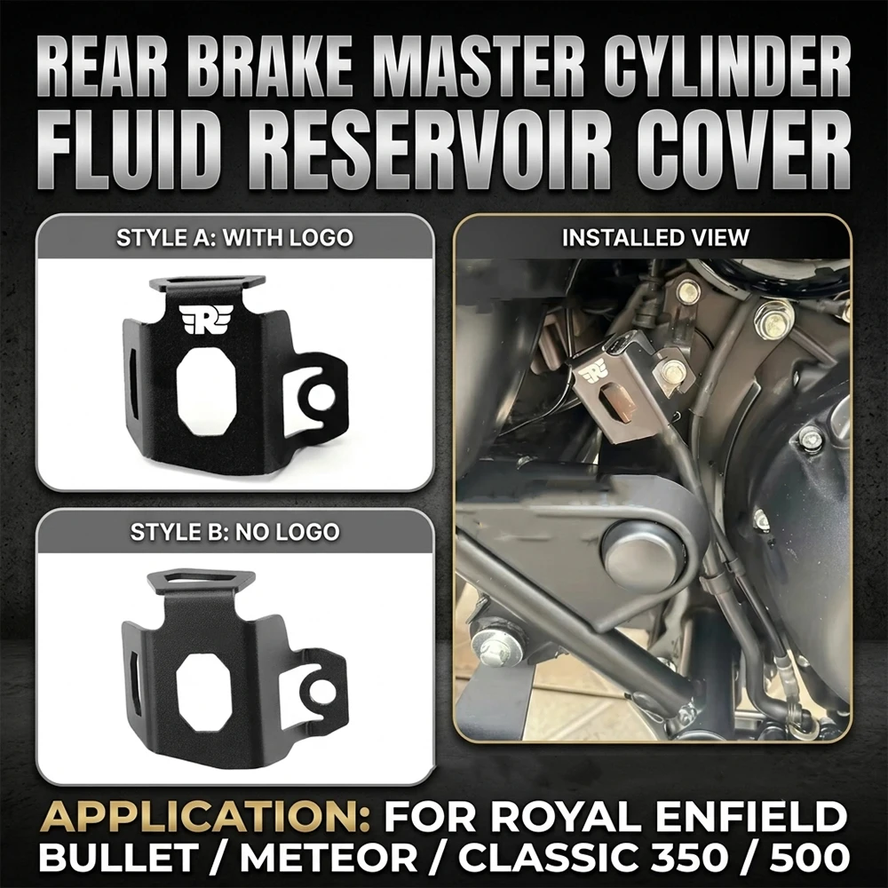 For Royal Enfield Bullet/Meteor/Classic 350 500 Motorcycle Rear Brake Fluid Reservoir Guard Cover Protector Oil Tank Protection