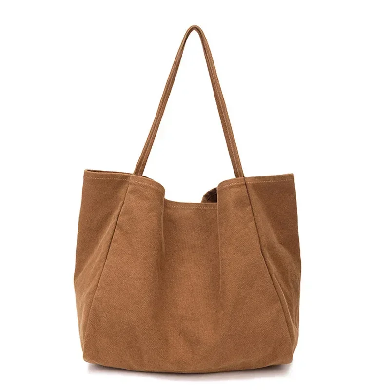 ADX02-Bolso de compras de lona grande para mujer, bolsa de hombro reutilizable, sólido, Extra grande, para comestibles, ecológico