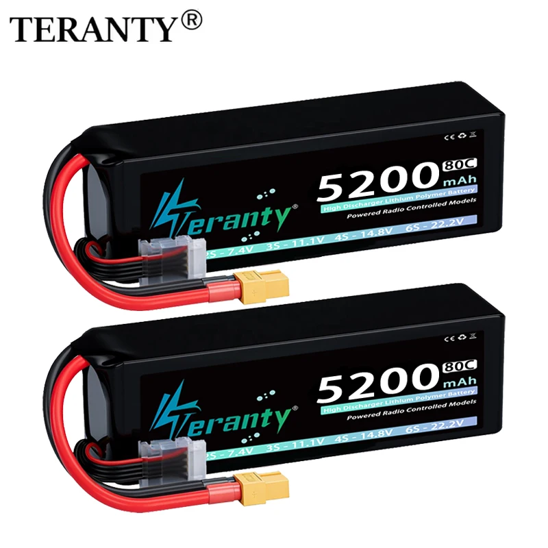 TERANTY 4S Lipo Battery 5200mAh 14.8V 80C 15.2V 120C With XT60 XT90 EC5 for RC Car Accessories Tank Airplane Racing Hobby Parts
