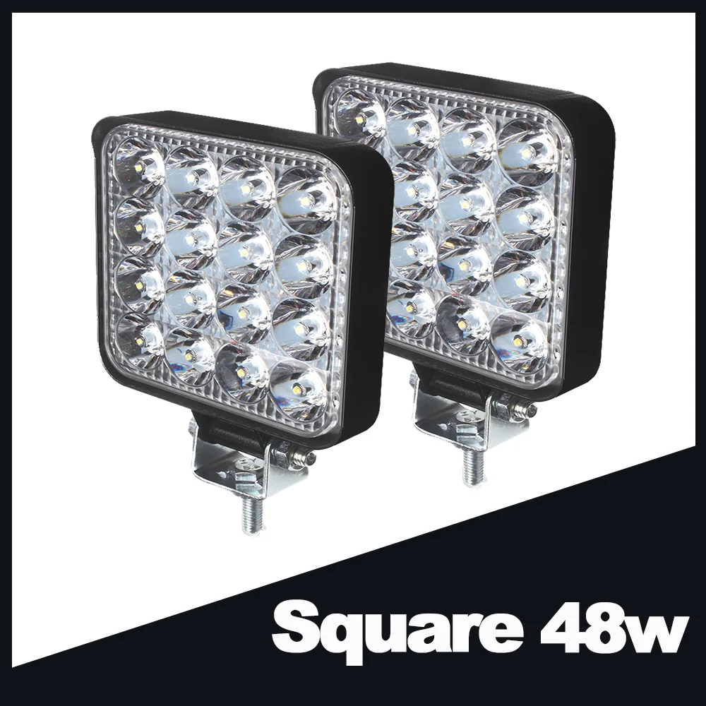 

3030LED Chip Square LED Light Bar work car light 48W Universal for 4WD 4x4 Headlight Car Spot Lights;Auxbeam Truck Headlight