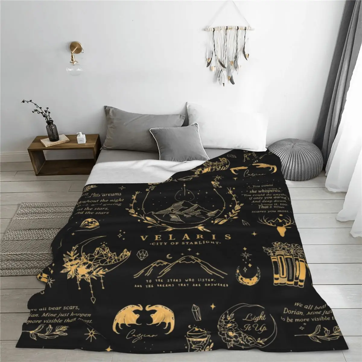 SJM Books Graphics Velaris Blanket Flannel Sofa Throw Blankets Comfortable Soft for Bedroom Bedspreads