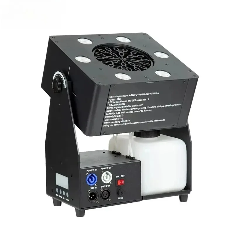 

RGBW Bubble Machine 90W 6X10W DMX 512 Moving Head LED Bubble Machine Stage FX Special Effects for Event Party Concert