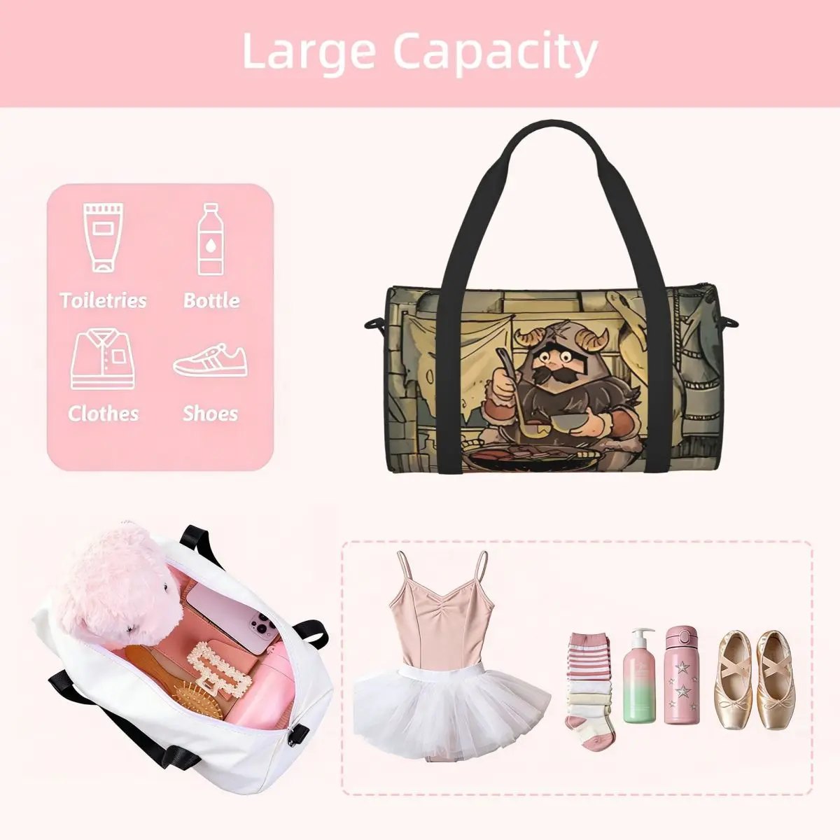 Dungeon Meshi Delicious In Dungeon - Senshi Cooking Luggage Bag Large Capacity Duffle Tote Bag Handbags Gym Bags Fitness