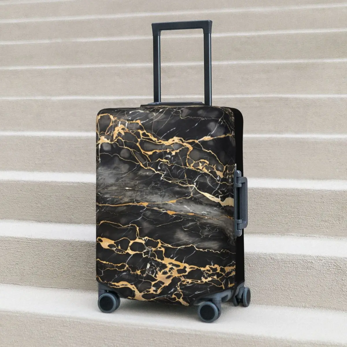 Glitter Marble Suitcase Cover Abstract Art Golden Travel Flight Practical Luggage Accesories Protector