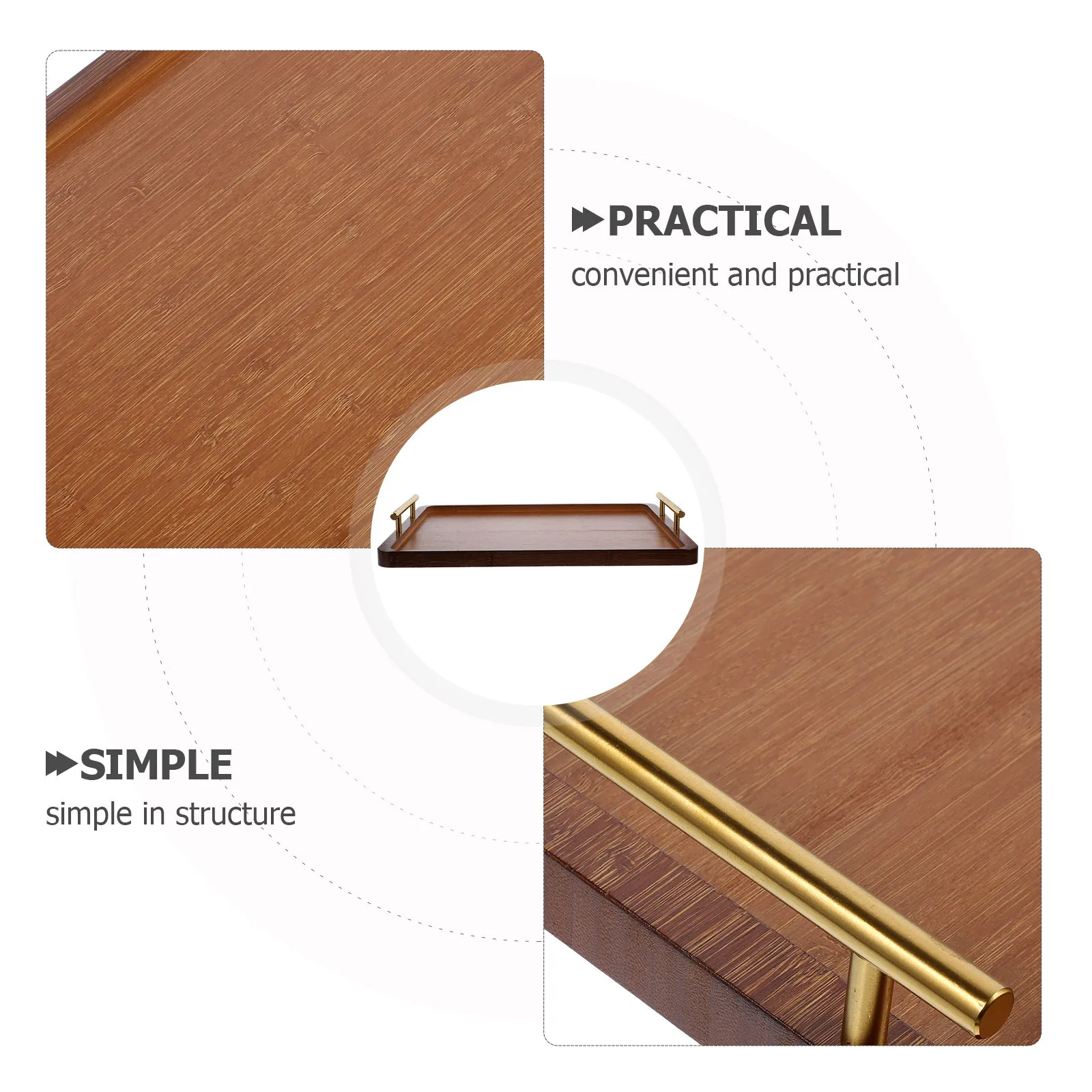 

Rectangular Bamboo Serving Tray S Multi-Functional Snack Fruit Tea Bread Display Holder for Home Party Breakfast Table