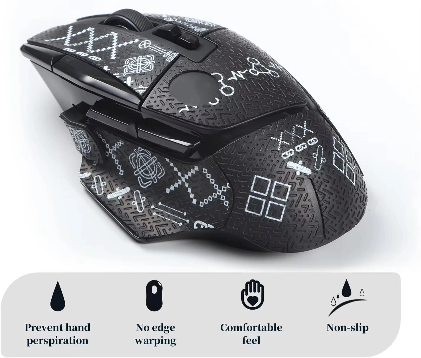 Ucons Anti-Slip Mouse Grip Tape for Logitech G502X/G502 X Plus/G502 X Lightspeed Skin Self-Adhesive Pre-Cut Mouse Sticker