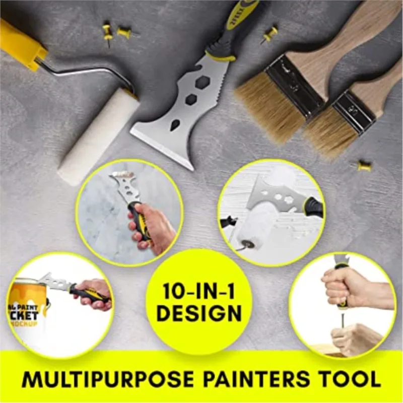 Strumento multifunzionale per raschietto per mastice per vernice in acciaio inossidabile coltello per stucco strumento per la rimozione di calafataggio pittori strumento manuale strumenti per pareti asciutte