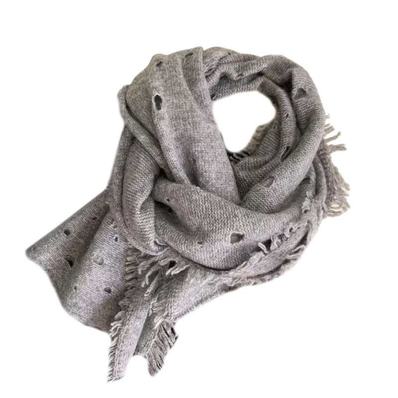 Femmes écharpe en détresse petit col chaud tricoté cou chaud foulard col automne hiver cou écharpe