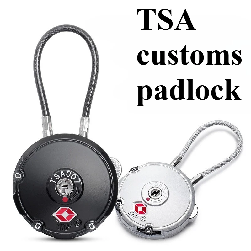 High Security TSA Customs Lock Overseas Customs Clearance Trolley Luggage Suitcase Backpack Password Padlock with Steel Cable