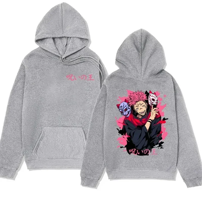 Jujutsu Kaisen Ryomen Sukuna Manga Hoodie Popular Anime Appliques Hooded Pullover Autumn Winter Fleece Plus Size Streetwear