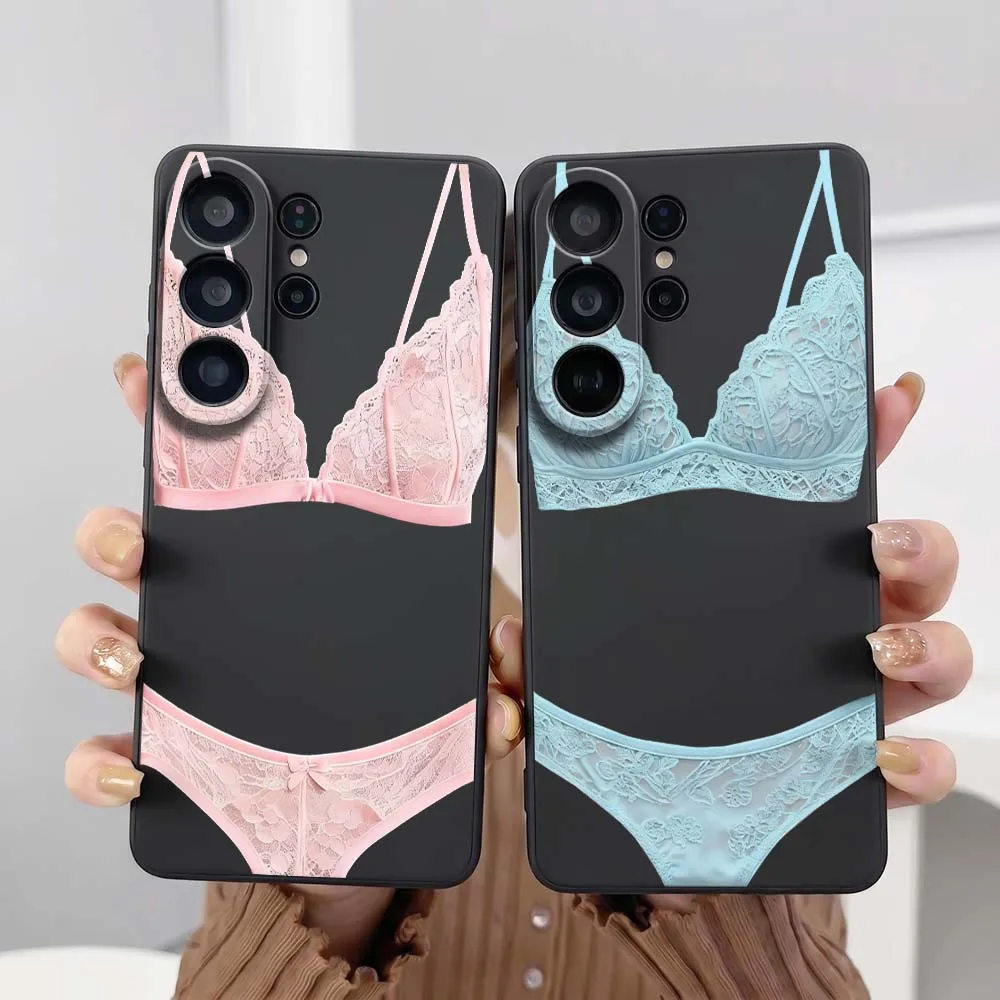 Luxury Lace Lingerie For Samsung Galaxy S26 S25 S24 S23 S22 S21 S20 Pro Edge Ultra Plus FE 5G Black Cover Phone Case