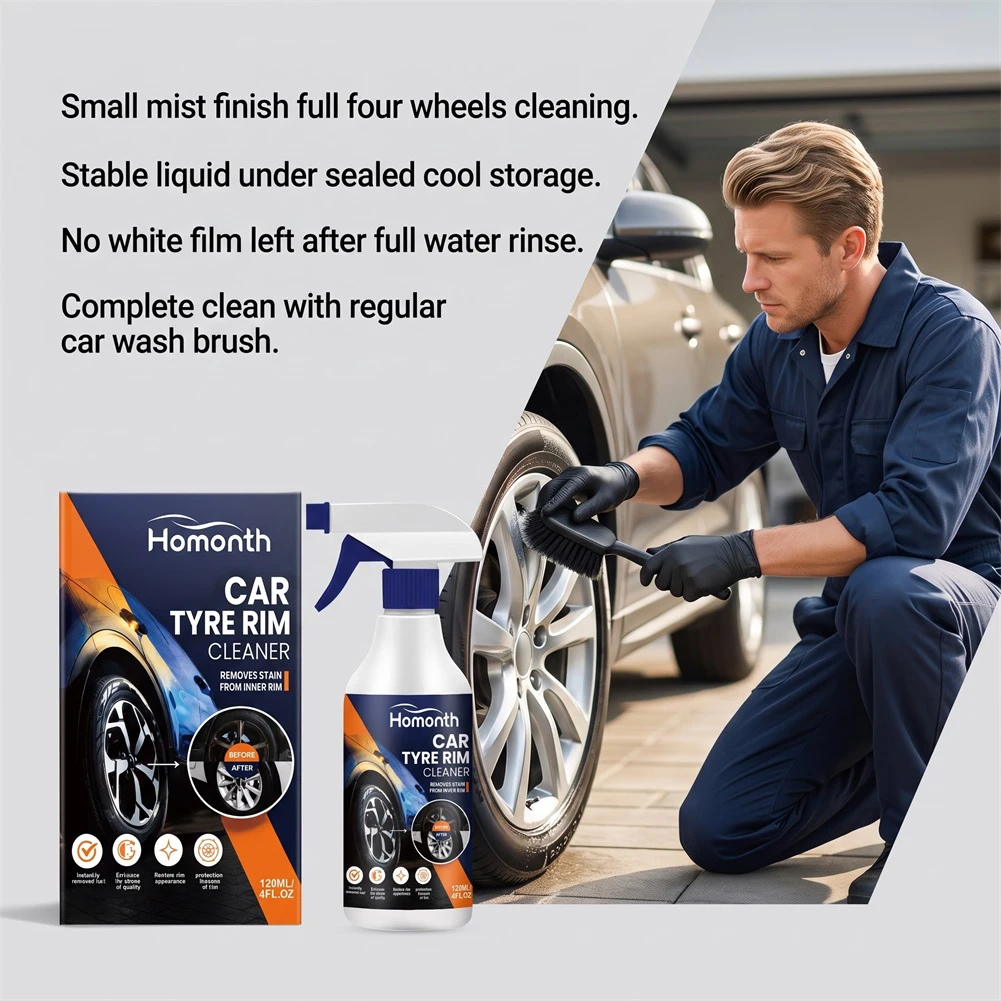 Car Wheel Cleaner Spray Multipurpose Wheel Hub Renewal Agents Multipurpose Acuto-Chassis Derusting Liquid Car Supplies 1/2/3PCS