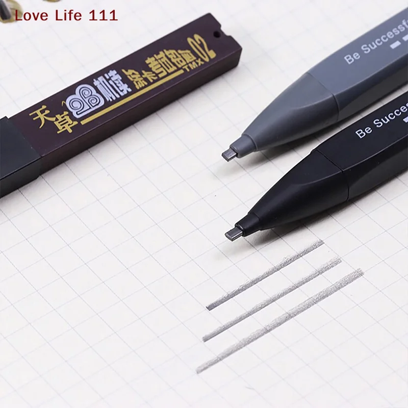 New Thick Flat Head Mechanical Pencil Drawing 2B with Refills Pencil Office Supplies Writing Automatic Office School Supplies