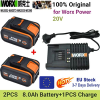 WA3553 20V 8000mAh Li-Ion Rechargeable Replacement Battery for Worx Power Tool WA3551 WX390 WX176 WX178 WX550 WX386 WX678 WG894E