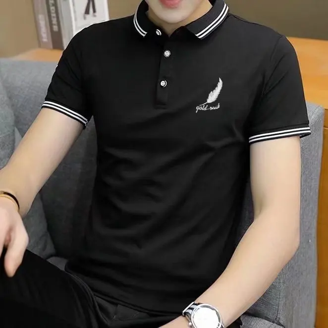 Herren-Poloshirts Lässige T-Shirts Modische Kurzarm-Shirts Einfarbig Bedruckte Hemden Strapazierfähige Business-Oberteile für Männer