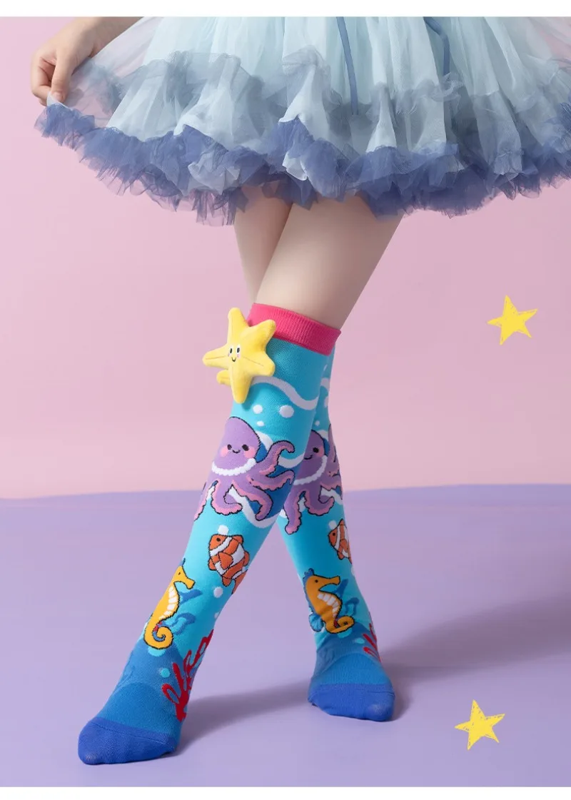 Niedliche Cartoon-Kinderstrümpfe Lustige Schmetterling-Oktopus 3D Kindersocken Party Festival Mädchen Jungen Lange Socken Kniestrümpfe – Detail 7