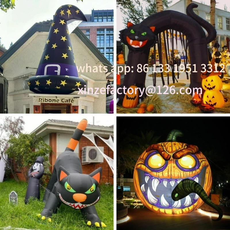 

Customizable Inflatable Pumpkin Cat Vampire Ghost Halloween Clown Arch Yard Decoration