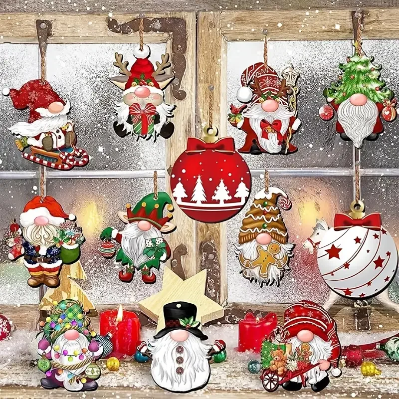 24-teilig, Weihnachts- und Neujahrsgeschenke, Heimtextilien, Fenster, Büros, Klassenzimmer, Auto-Rückspiegel, Partydekorationen