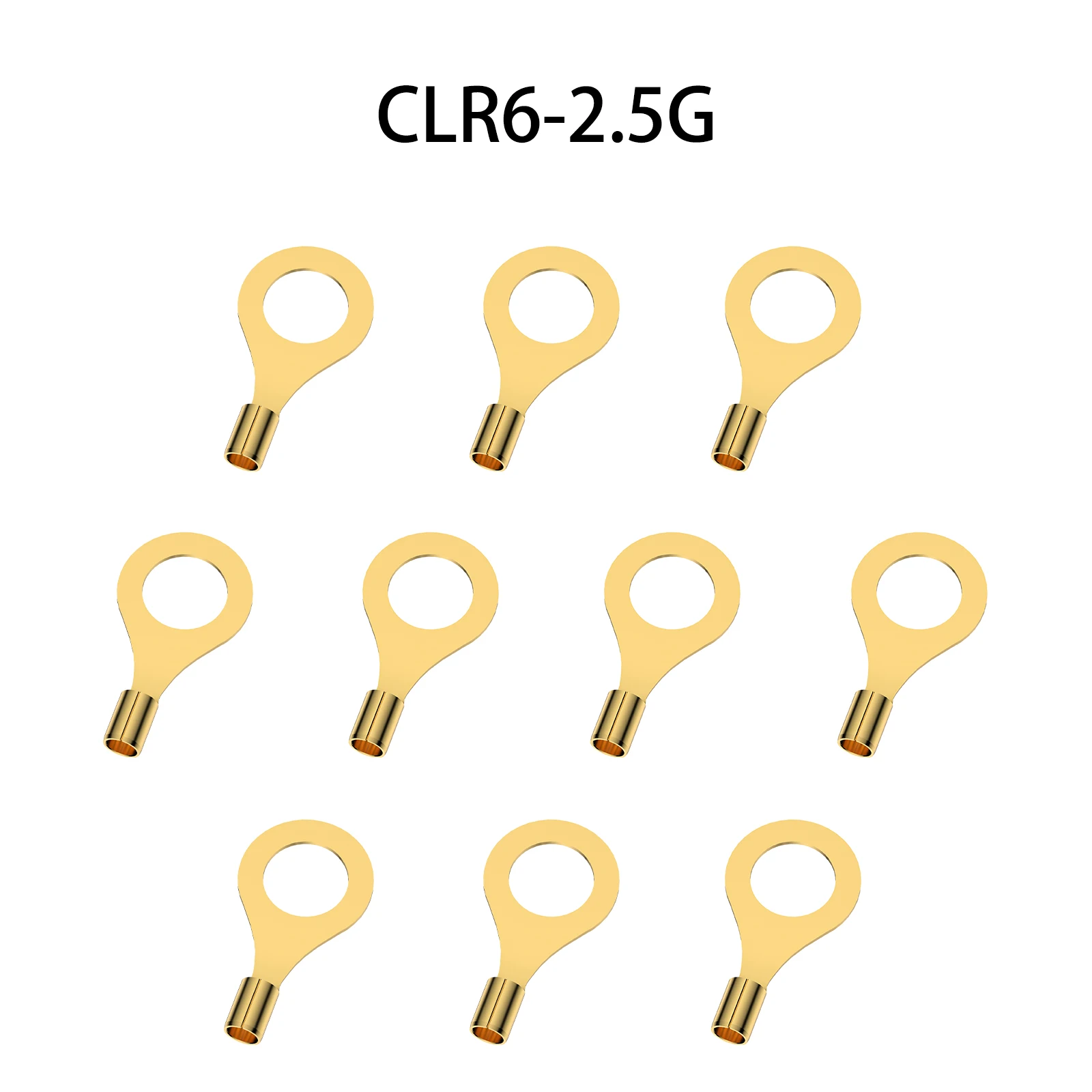 

10pcs Ring Crimp Terminals Electrical Wire Connectors pure copper Gold plated Round Ferrule Lugs For Quick Splicing Cables