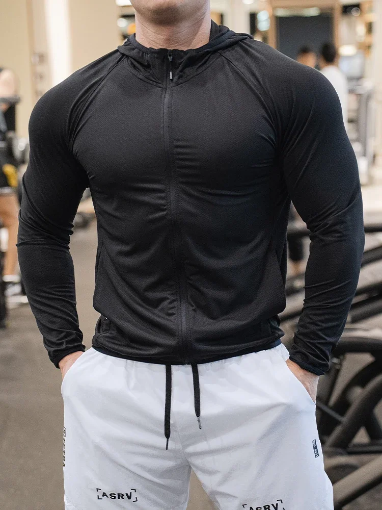 Gym Fitness Sports Shirts Tops Mens Running Short Sleeve Hoodies Muscle Training T-shirt Outdoor Cycling Training Hoodie Clothes