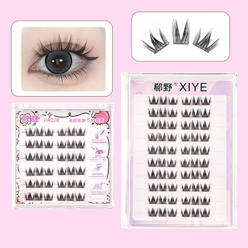 Cílios autoadesivos sem necessidade de cola, reutilizáveis sob os cílios, maquiagem coreana, faça você mesmo, mangá individual, ondulação de cílios, clusters