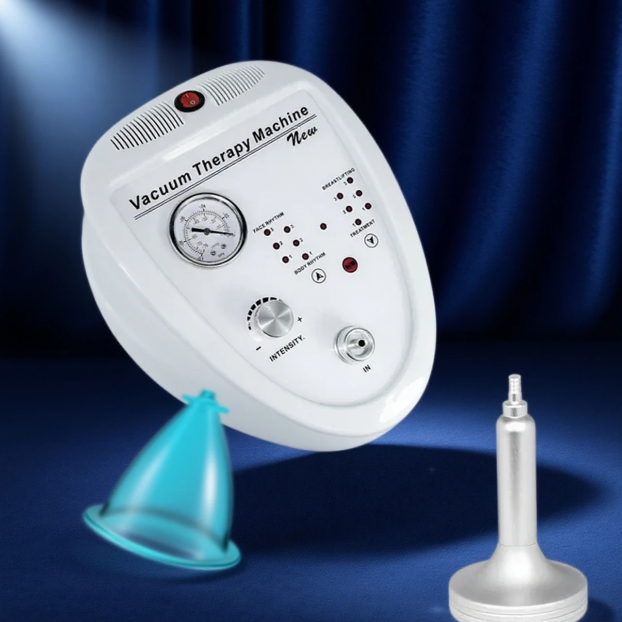 Vacuum Therapy Machine for Breast Enhancement and Butt Lift - 24 Cup Body Massager with Touch Screen, Blue Cupping Set Gua Sha