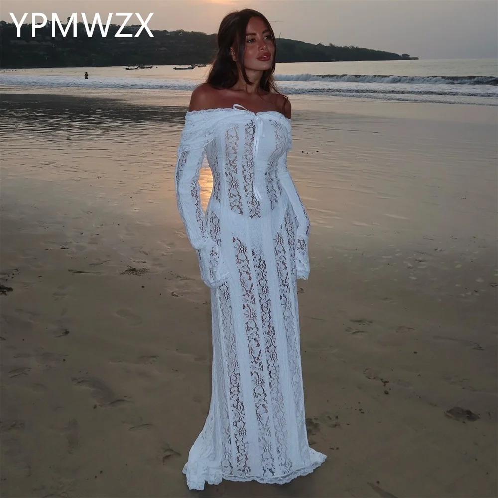 

Customized Prom Gown Formal Evening Dress YPMWZX Off-the-shoulder Column Floor Length Skirts Bespoke Occasion Dresses Party Occa