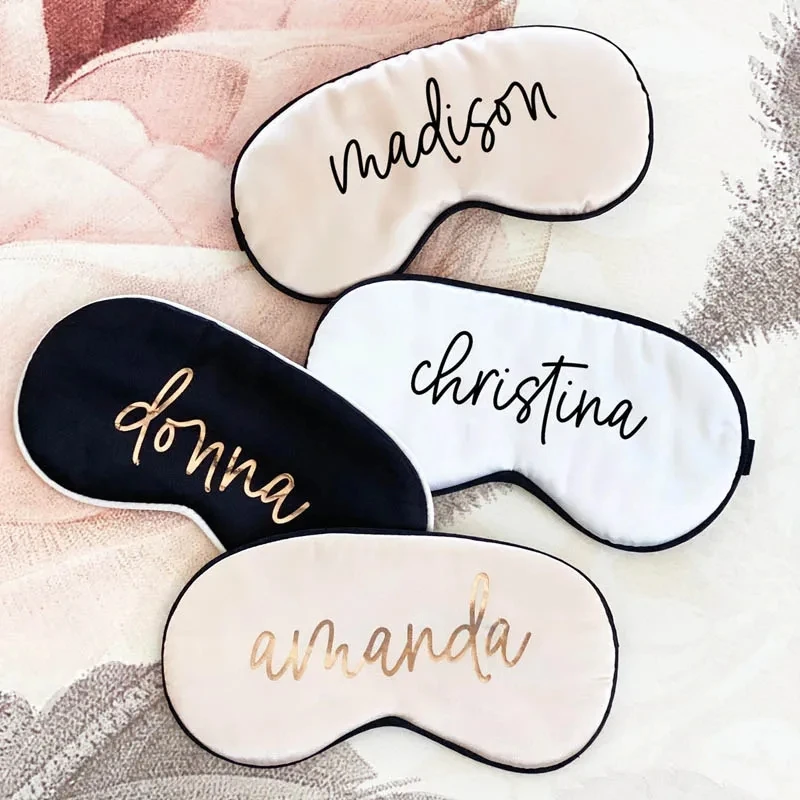 Personalized Bridesmaid Sleep Satin Eye Masks Custom Blindfold Bachelorette Party Favors Bridal Proposal Eye Mask Wedding Gifts