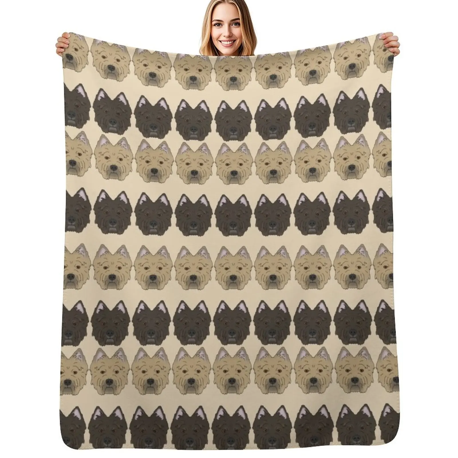 

Cairn Terriers Throw Blanket Sleeping Bag Retros Soft Plaid Blankets For Sofas Blanket