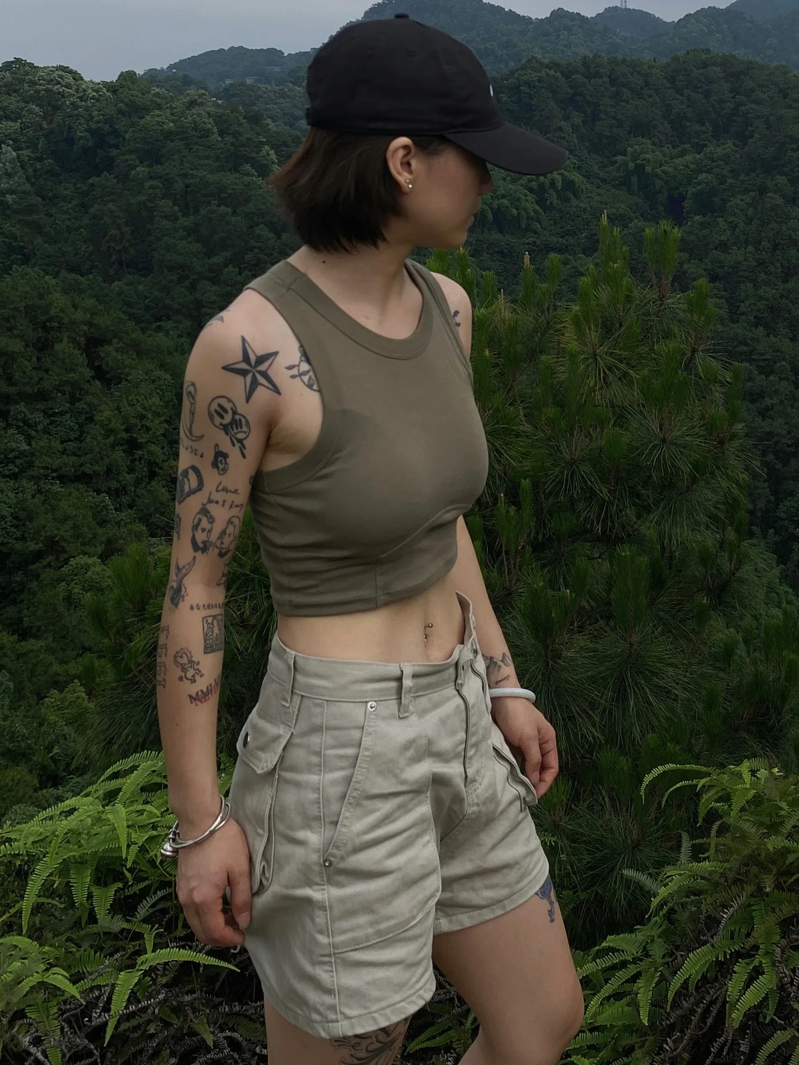 Natural Revival Women's Slim Fit Short Cotton Tank Top  Color Summer Ins Fashion round Neckline Inner Wear Elastic Patch...