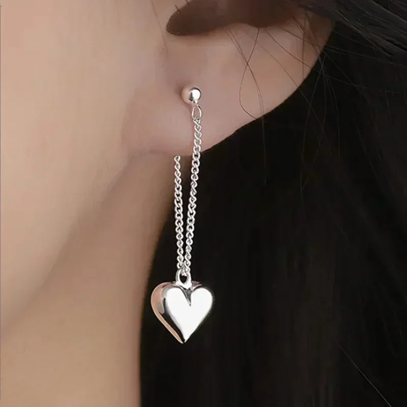 

925 Sterling Silver Heart Earrings for Women Hypoallergenic Jewelry Party Gift Elegant Accessories Heart Shaped Earrings