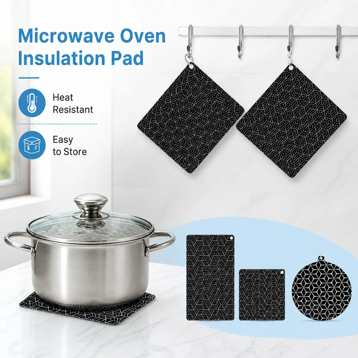 1PC Induction Cooker Protection Pad Insulation Induction Cooker Gasket Circular Square Silicone Induction Cooker Protection Pad