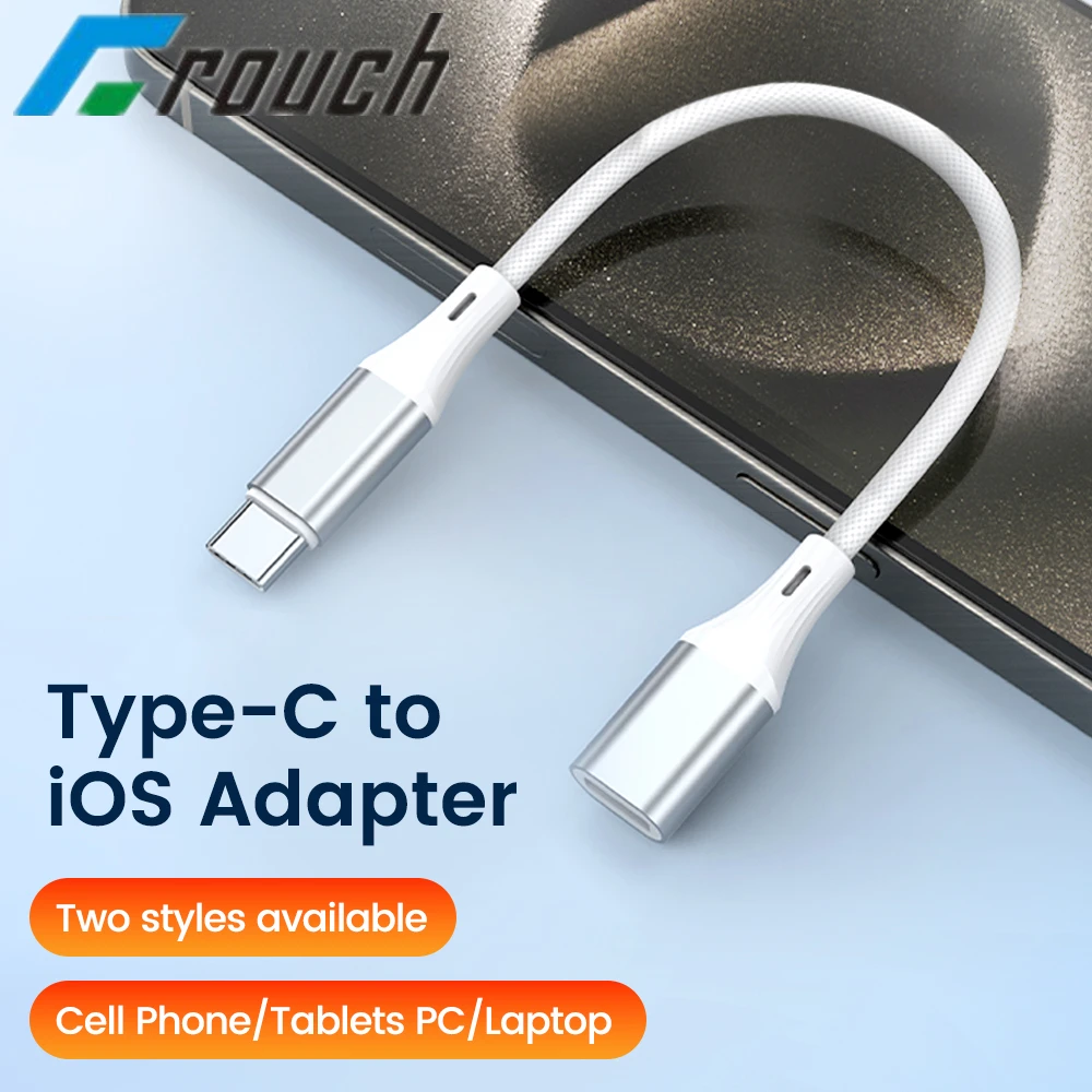Crouch-Câble adaptateur USB de type C, charge rapide, transfert de données, IOS, iPhone, iPad, Macbook, PD, 15, 16, 60W