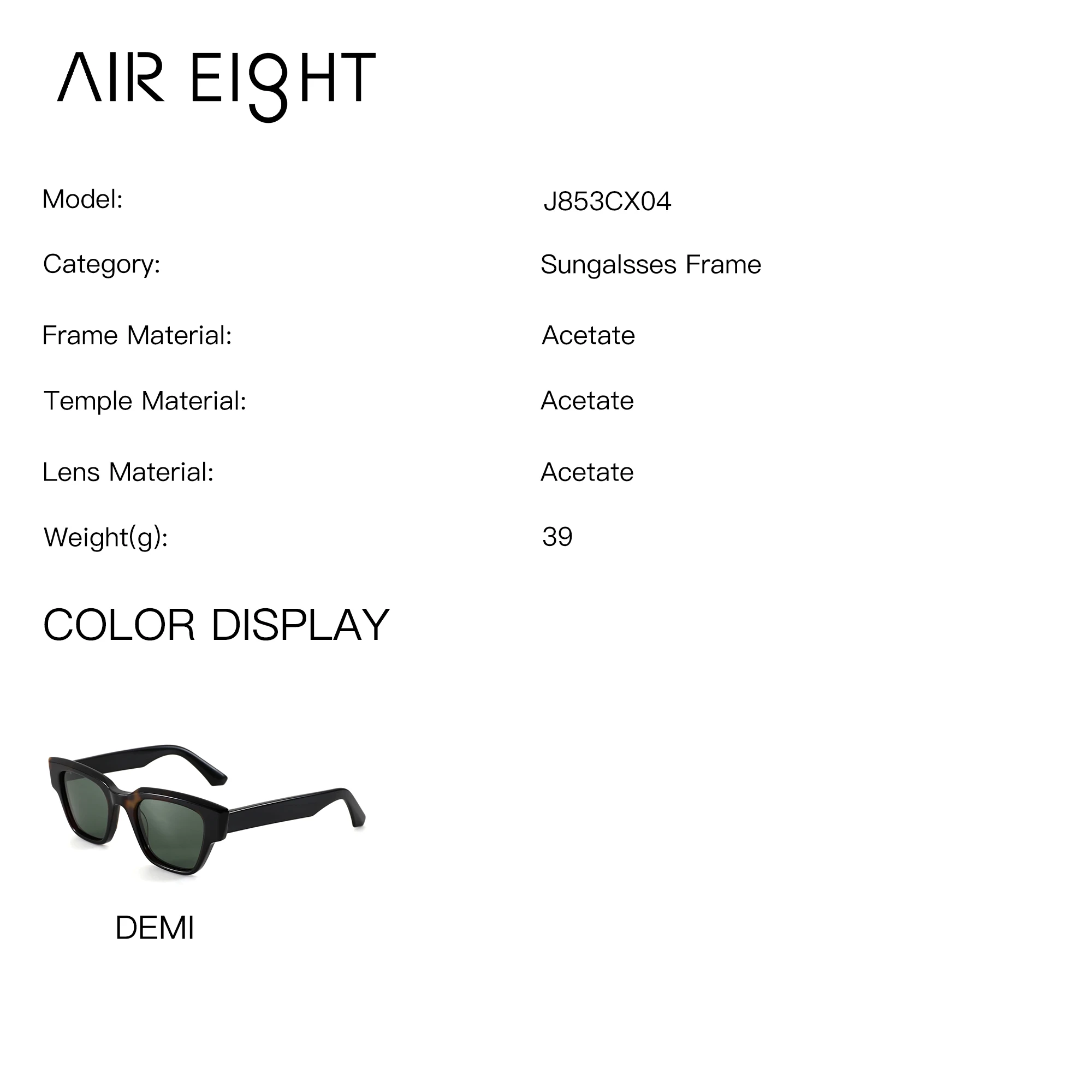 AIREIGHT S Size Acetate Myopia Butterfly Polarized Prescription Sunglasses Customised Men's Progressive Optical Sun Glasses