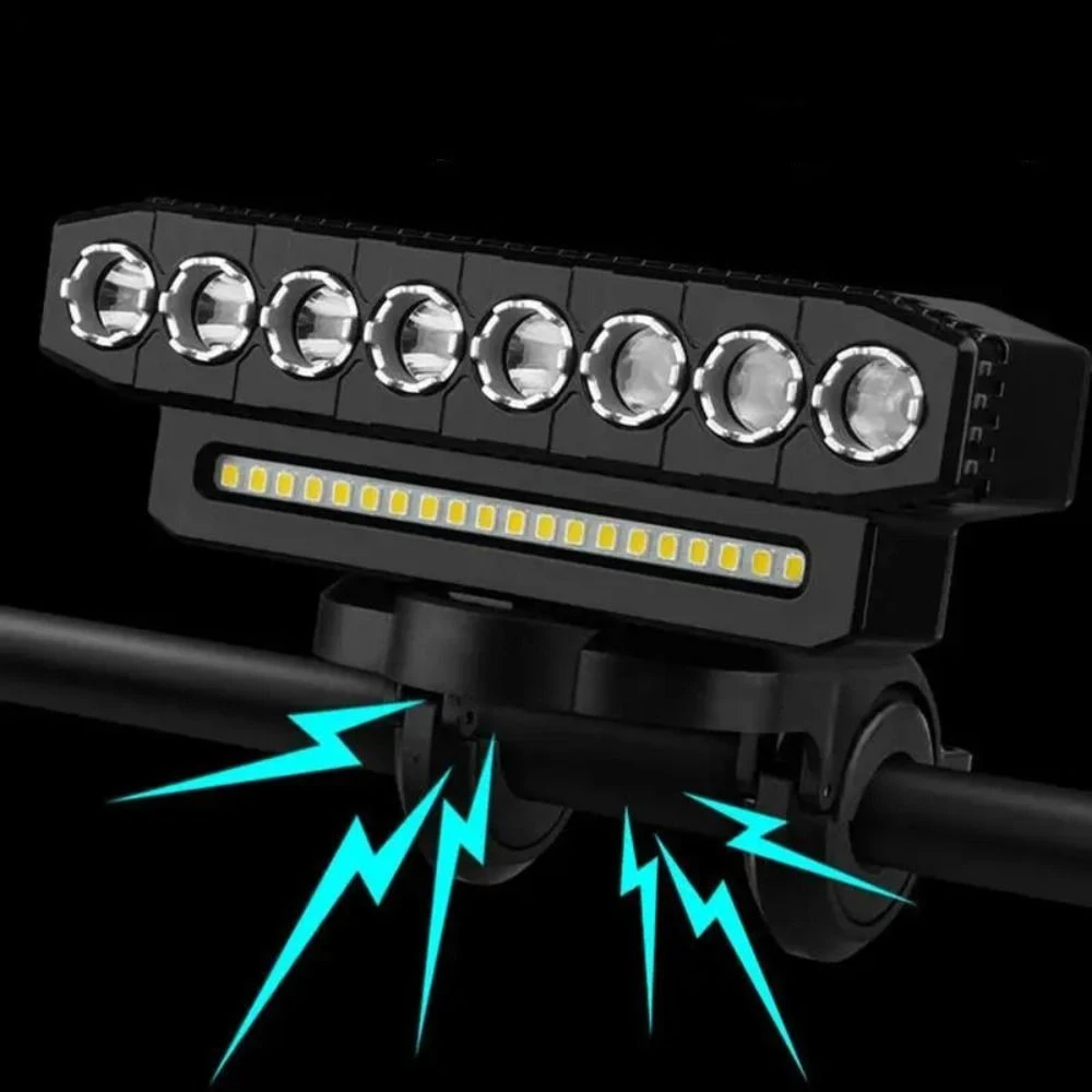 

USB перезаряжаемый передний фонарь для велосипеда, водонепроницаемый безопасный велосипедный звонок, высокая яркость, видимость велосипедных фар, ночные