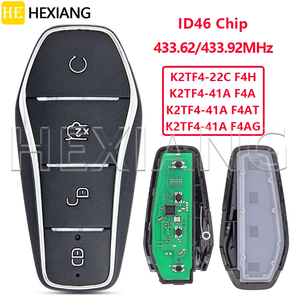 

HE 433.62/433.92MHz K2TF4-41A-F4A/F4H/F4AT/F4AG Car Remote Key For BYD L PLUS Qin Dolphin Tang PLUS Yuan SON DM-i Qin PLUS EV