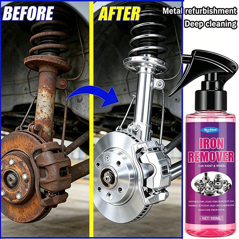 Spray Removedor de Ferrugem para Carros, Limpa Metal e Ferro Rapidamente, Spray para Tubo de Escape, Agente Multifuncional de Remoção de Manchas Fortes