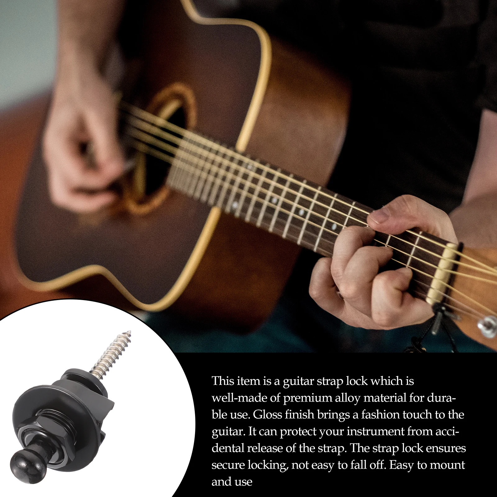 

10 Pcs Guitar Studs Acoustic Strap Buttons Lock Metal Accessories Alloy Buckle Belt