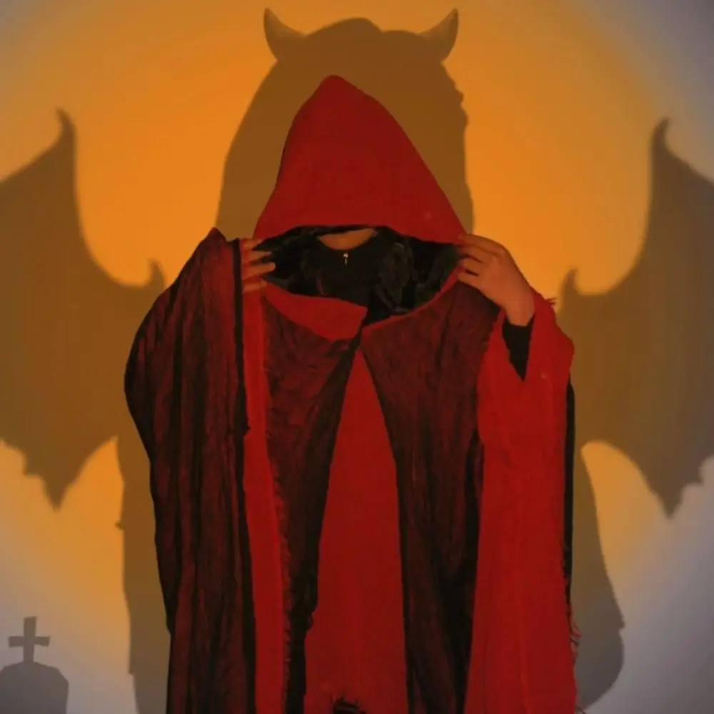 

Креативный подарок с большим капюшоном, плащ с капюшоном на Хэллоуин, винтажные пальто черного цвета, винтажная накидка с капюшоном