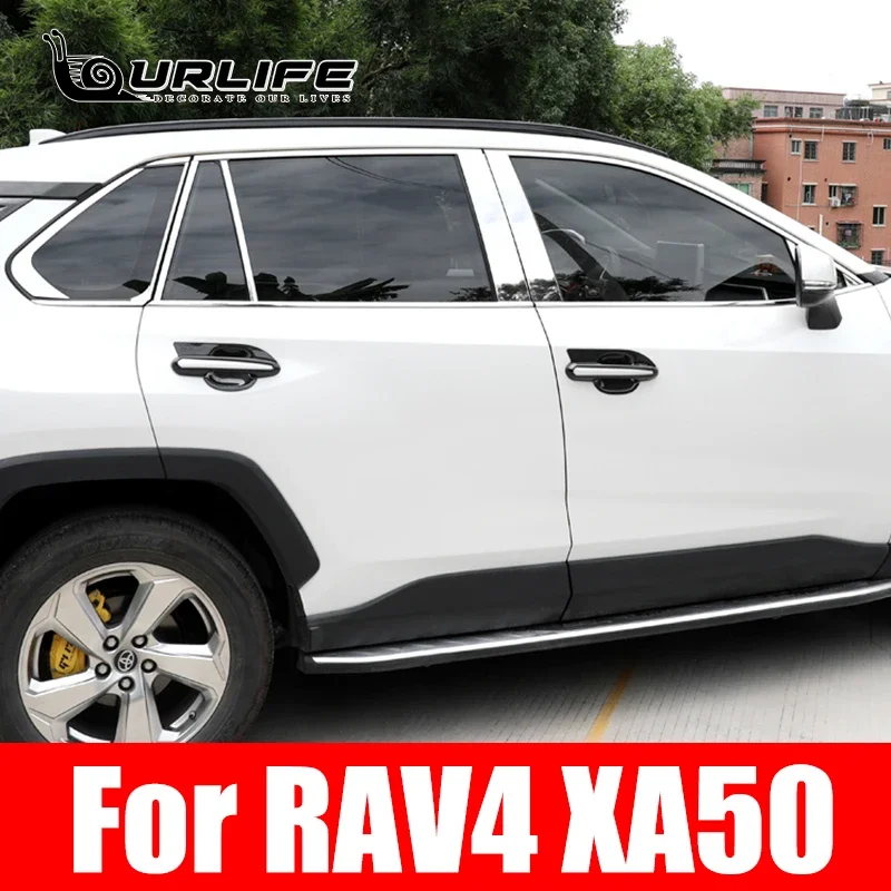 304 Stainless steel Exterior Window Sill Lid Trims for toyota RAV4 XA50 XA 50 2020 2021 2022 2023 2024 Car Styling Accessories