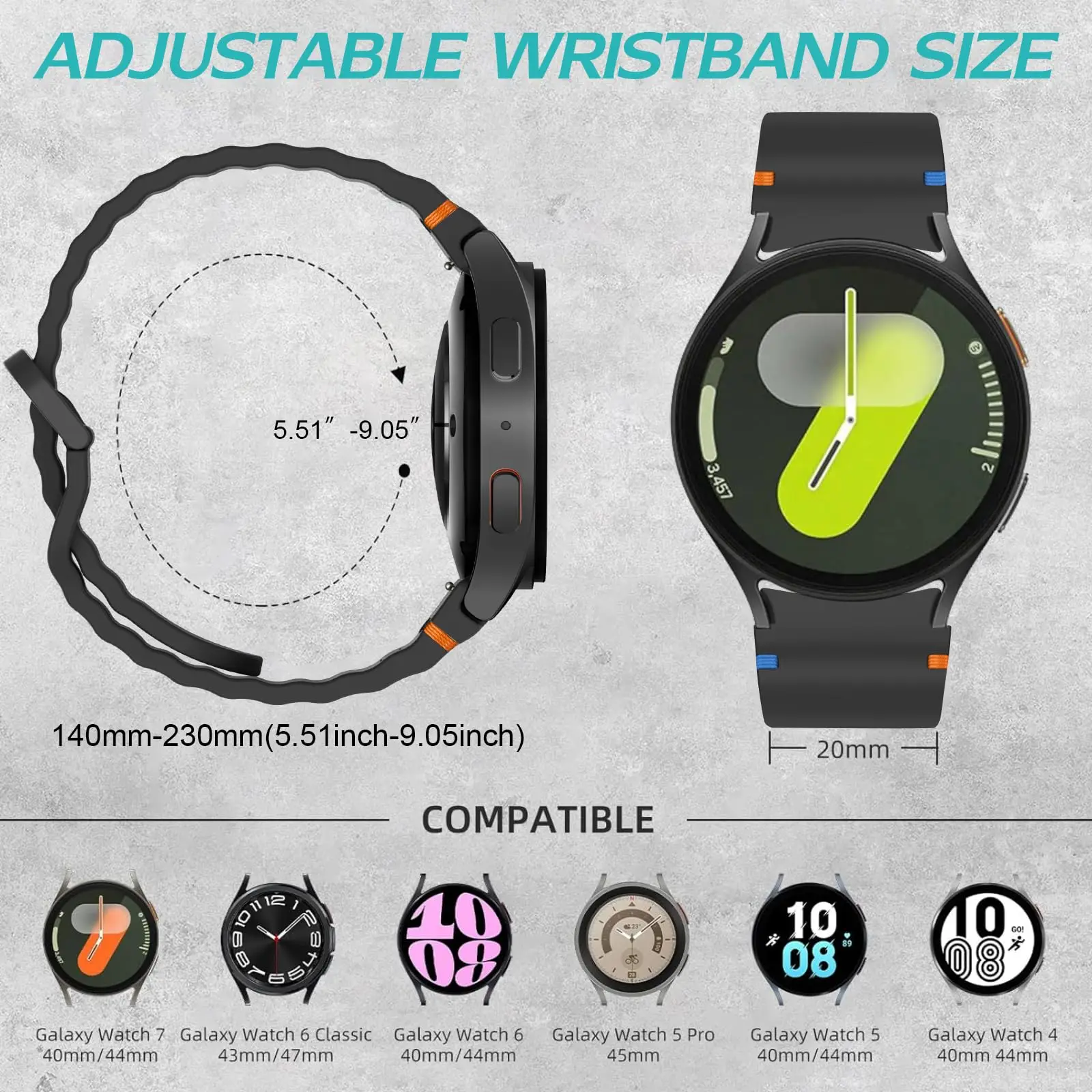 Silicone Band for Samsung Galaxy watch 7 6 5 4 44mm 40mm/FE/Pro/classic sport bracelet Galaxy watch Ultra 47mm Original Strap