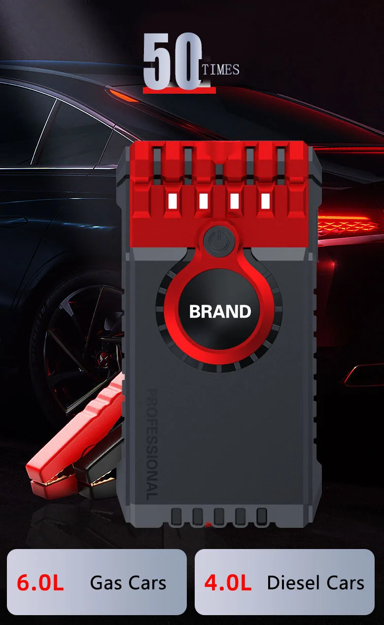 Portable Lithium Battery Vehicle Starter Power Bank Safety 12V Car Auto Starting Device Optional Mini Car Jump Starter