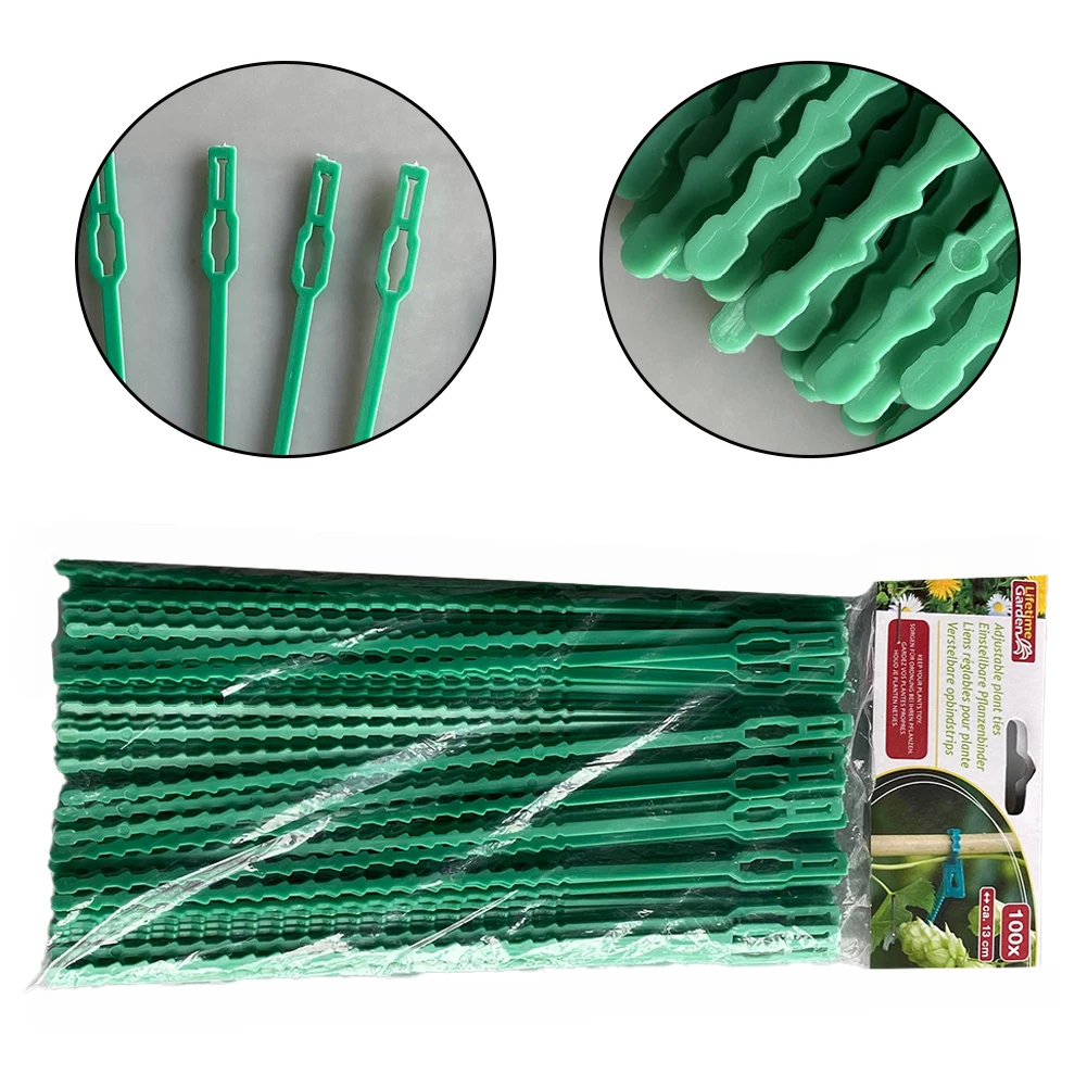 200PCS Plant Cable Ties Garden Tree Climbing Support Vine Tomato Stem Clips Multi Purpose Fish Bone Green Garden Tie New