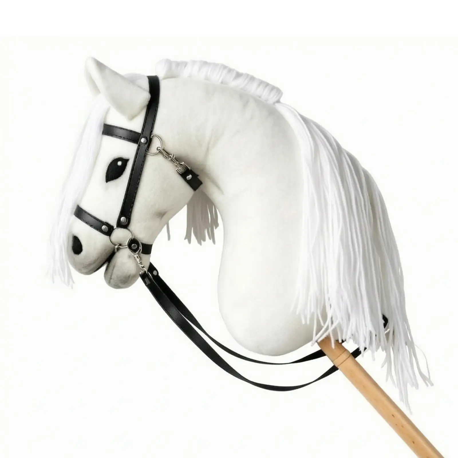 Children Wooden Horse Stick Plush Toy with Music and Soft Mane for Toddler Riding Pretend Play Equestrian Adventure