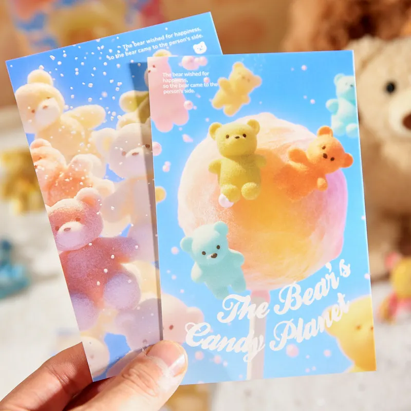 Cute Boxed Postcards Teddy Bear Soft Candy Planet Series Pet Advanced Card Account Decoration Kids Gift School Stationery