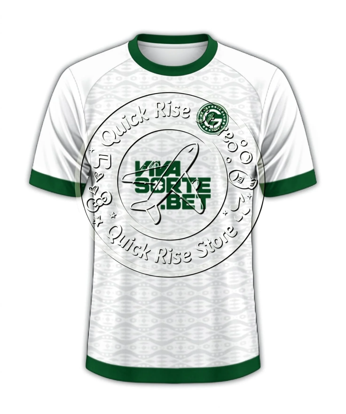Goiás Home Football Jersey Men Horizontal Panel Pattern Soccer Shirt Breathable Short Sleeve Fans Training Uniform Adult Kids