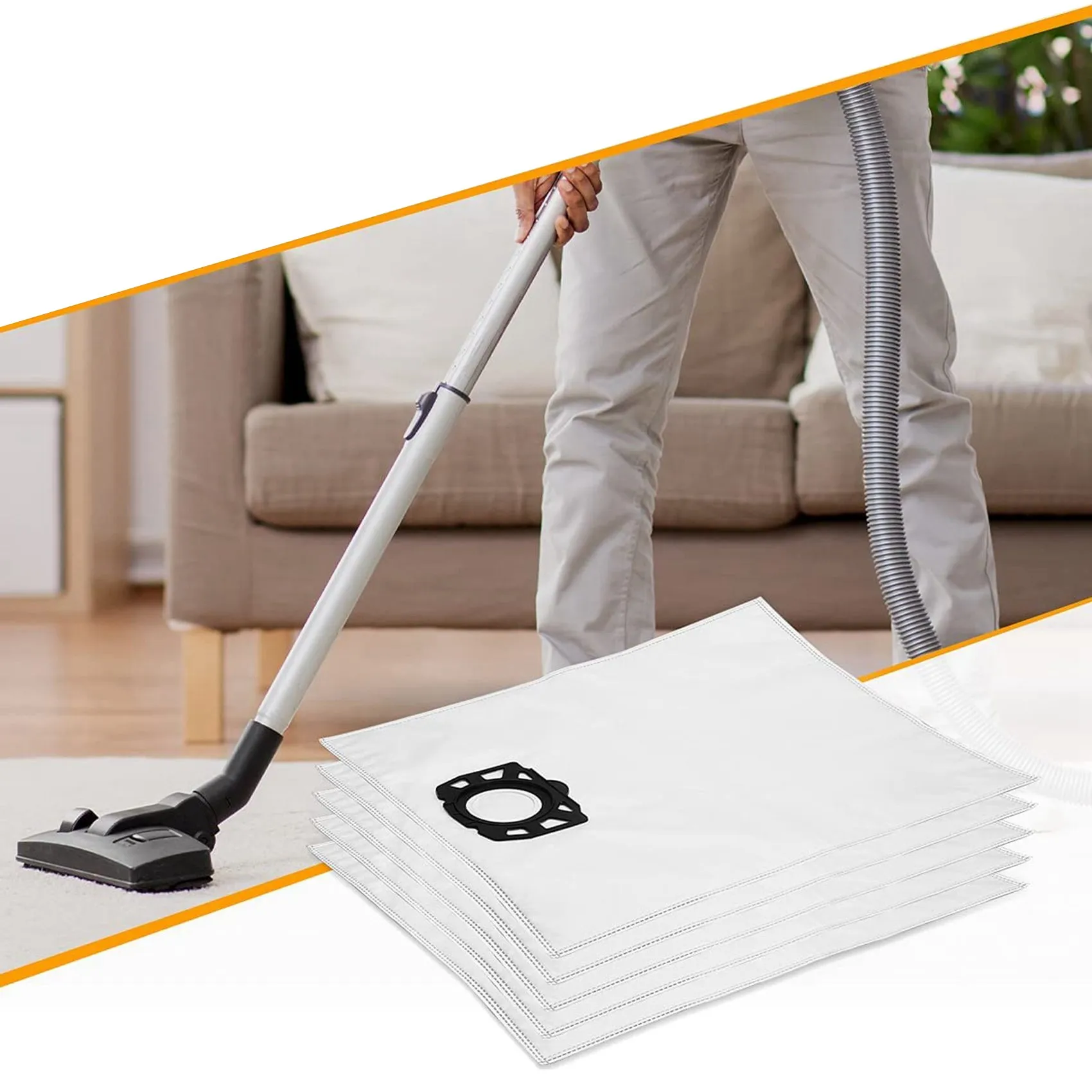 ケルヒャー掃除機の交換用フィルターバッグ,ほこり保護,フリース,wd4,wd5,wd6,mv4,mv5,mv6,12パック