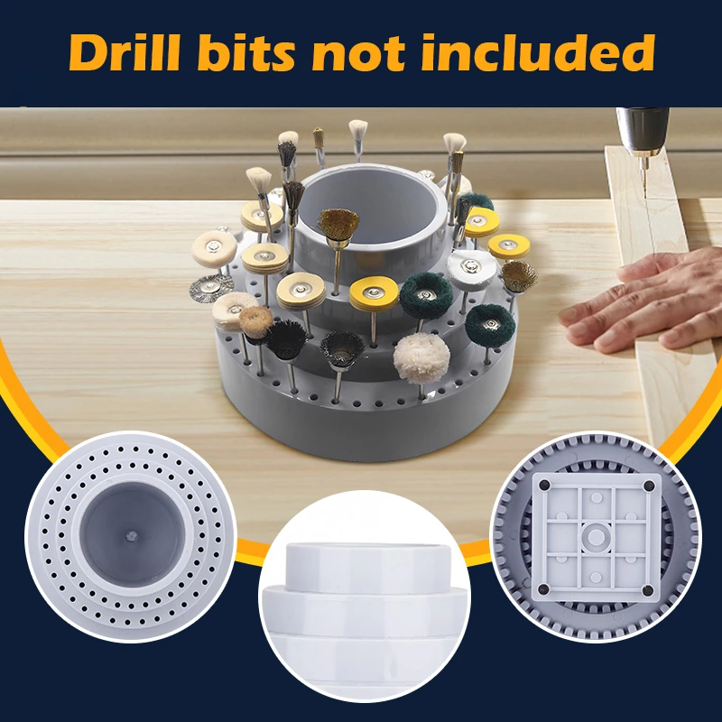 Professional Rotating Round Shape Drill Bit Storage Case 360° Rotating Box Grinding Tool Tip Stand Organizer Jewelry DIY Tool