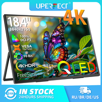 UPERFECT 18.4'' 4K Portable Monitor QLED 100% DCI-P3 UHD FreeSync HDR 2 Speakers Eye Care Travel Gaming Display For PC Phone